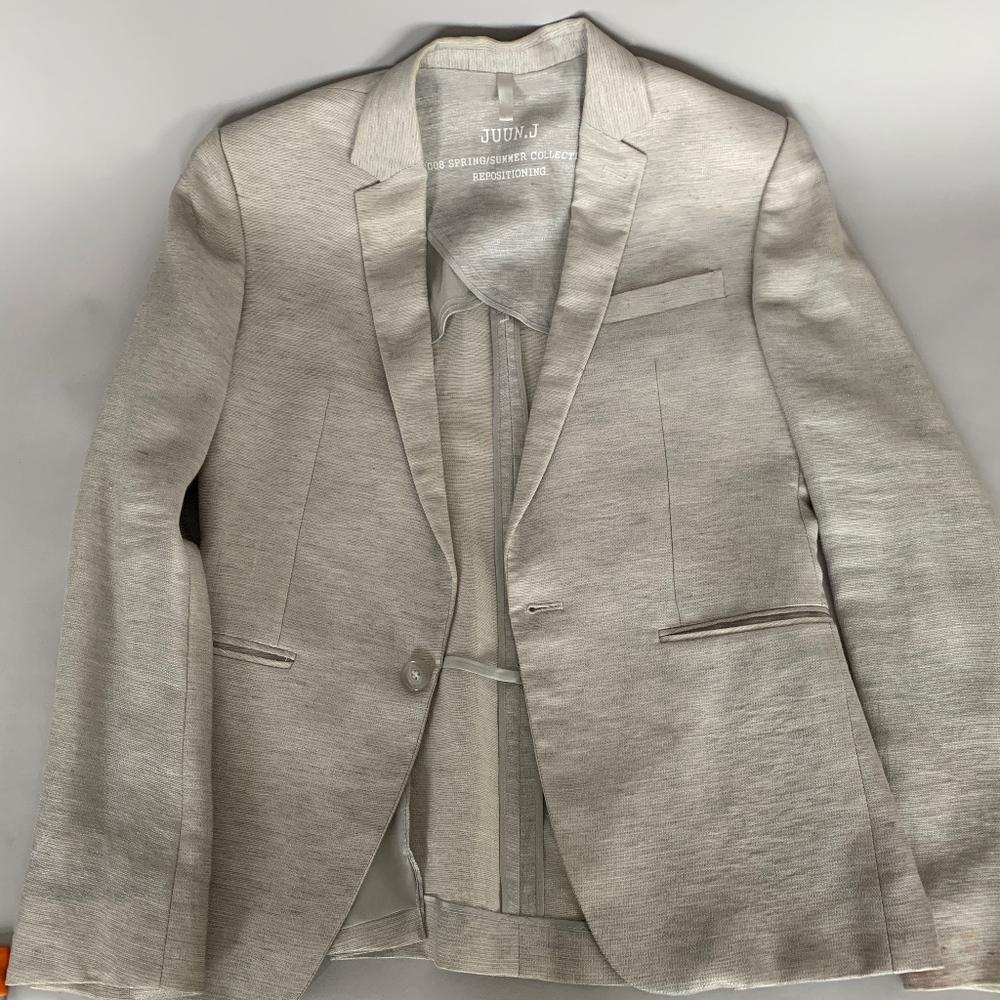 Juun.J Light Grey Blazer with Lurex Thread